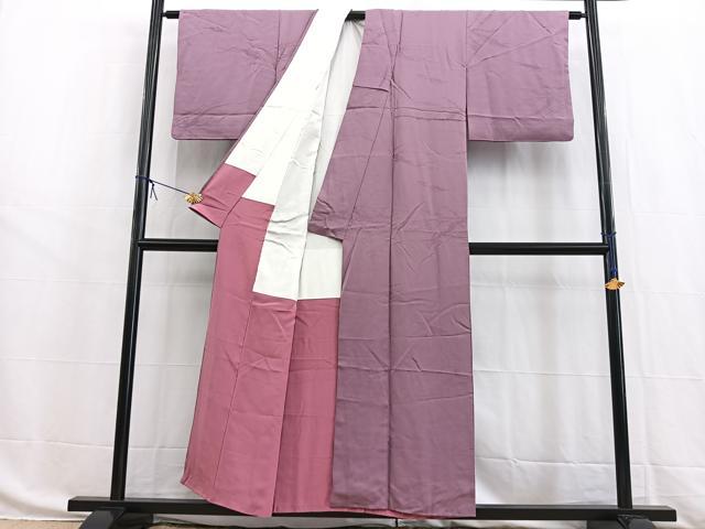 平和屋着物■上質な色無地 枝花地紋 浅紫色 正絹 逸品 BAAW8429yc