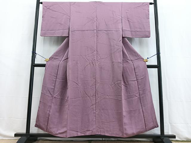 平和屋着物■上質な色無地 枝花地紋 浅紫色 正絹 逸品 BAAW8429yc