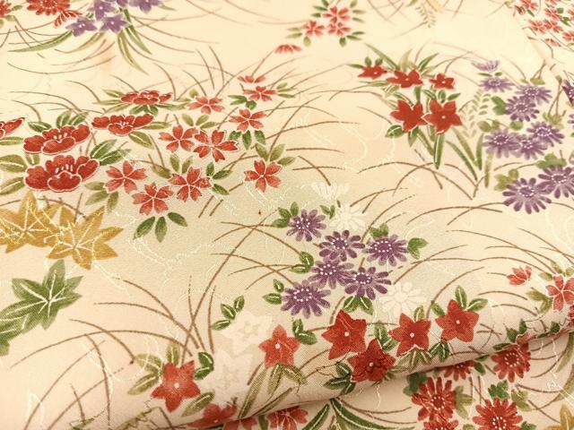 平和屋着物■上質な小紋 草花文 正絹 逸品 BAAW8432yc