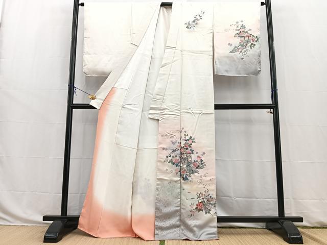 平和屋着物■訪問着 吉祥花文 暈し染め 金彩 正絹 逸品 未使用 BAAW8434yc