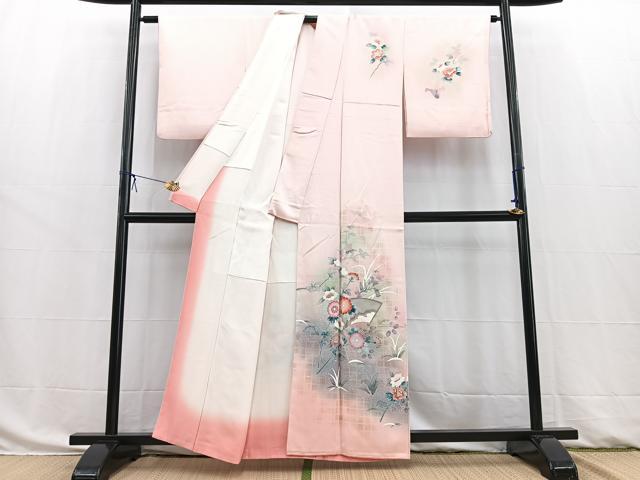 平和屋着物■訪問着 地紙花文 暈し染め 正絹 逸品 BAAW8441yc
