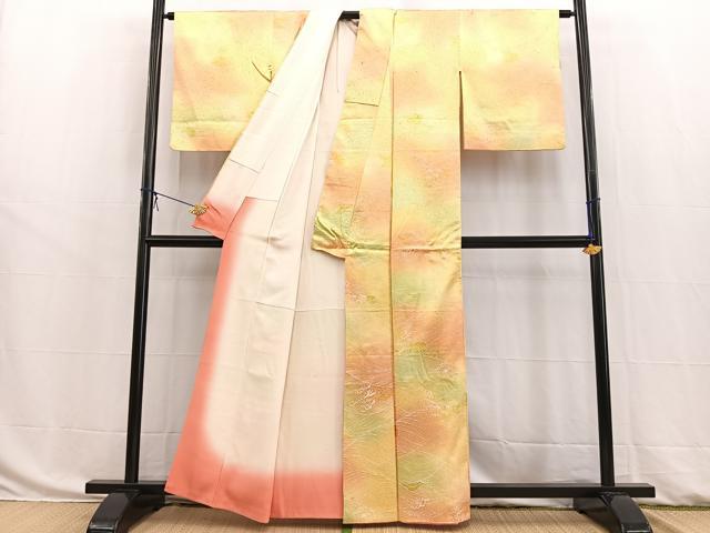 平和屋着物■上質な小紋 立波文 暈し染め 正絹 逸品 BAAW8442yc