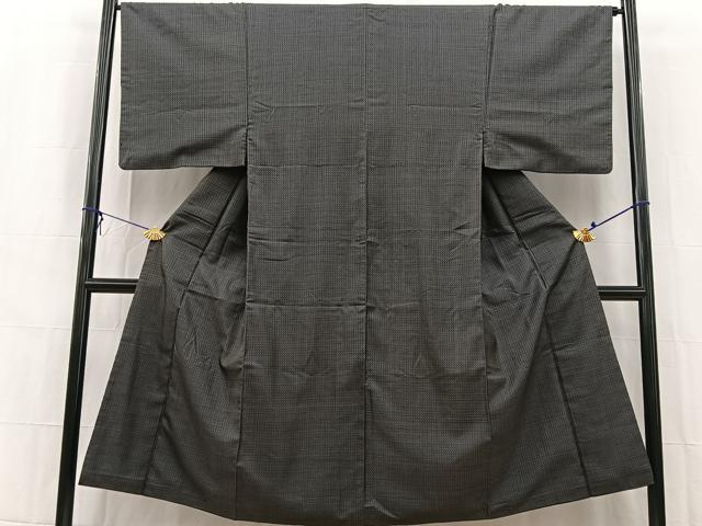 平和屋着物■男性 本場大島紬 格子柄 正絹 逸品 BAAW8449yc