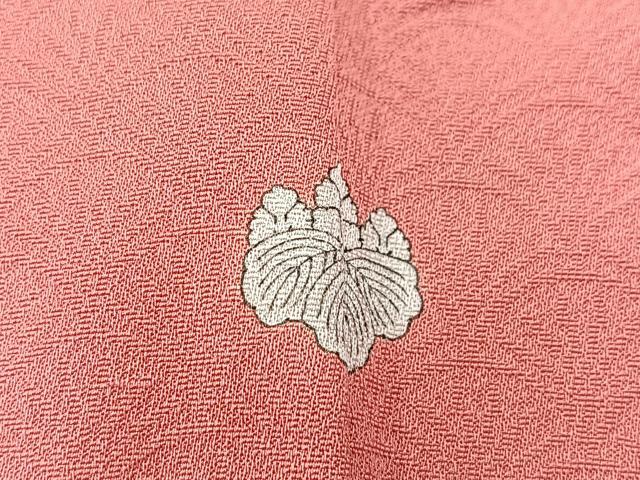 平和屋着物■豪華色留袖 色無地 雲取り青海波文 甚三紅色 正絹 逸品 BAAW8452yc