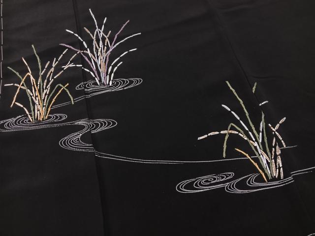 平和屋着物■豪華黒留袖 流水木賊文 金銀彩 正絹 逸品 未使用 BAAW8456yc