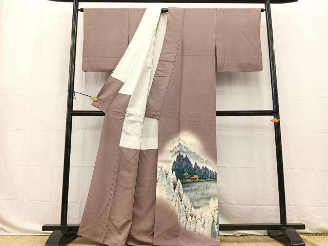 平和屋着物■豪華色留袖 風景樹林文 暈し染め 正絹 逸品 BAAW8458yc