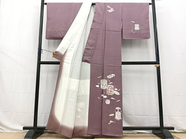平和屋着物■訪問着 刺繍 貝桶花文 金彩 正絹 逸品 BAAW8468yc