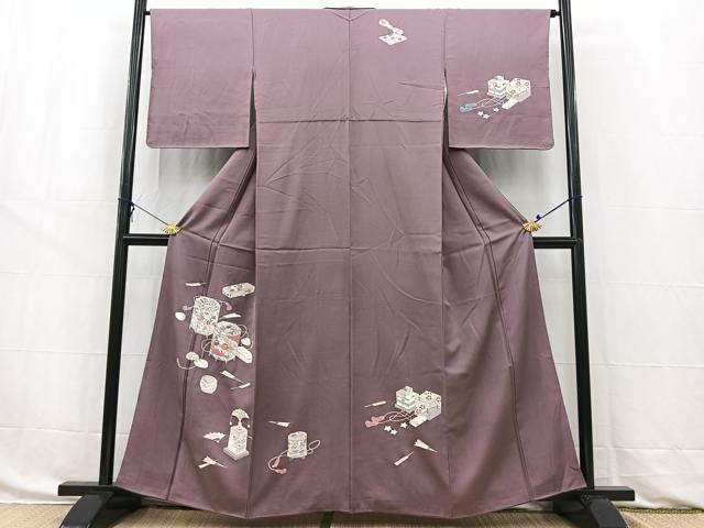 平和屋着物■訪問着 刺繍 貝桶花文 金彩 正絹 逸品 BAAW8468yc
