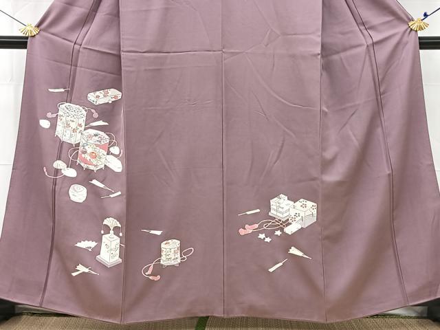 平和屋着物■訪問着 刺繍 貝桶花文 金彩 正絹 逸品 BAAW8468yc