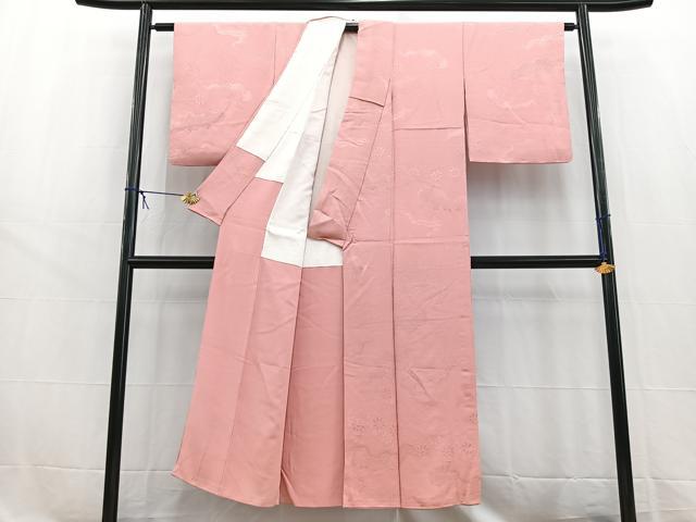 平和屋着物■上質な色無地 雲重ね花地紋 桃色 正絹 逸品 BAAW8479yc