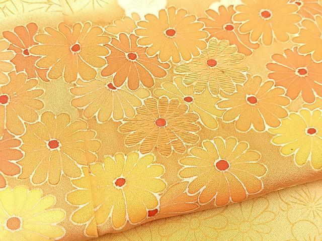 平和屋着物■訪問着 刺繍 色紙花文 暈し染め 正絹 逸品 BAAW8489yc