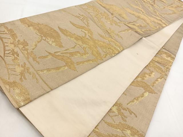 平和屋着物◎六通柄袋帯 松 金糸 正絹 逸品 BAAW8563yc