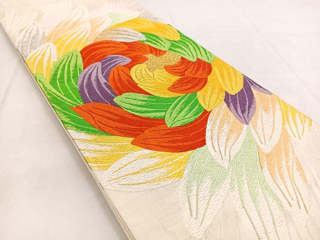 平和屋着物◎六通柄袋帯 唐織 更紗花文 金銀糸 正絹 逸品 BAAW8565yc
