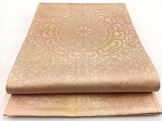 平和屋着物◎六通柄袋帯 正倉院更紗花文 金糸 引箔 正絹 逸品 BAAW8567yc