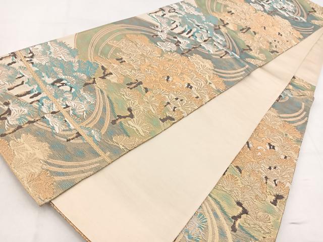 平和屋着物◎六通柄袋帯 唐織 浜松文 金銀糸 正絹 逸品 BAAW8576yc
