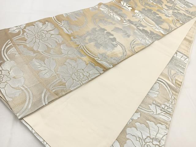 平和屋着物◎六通柄袋帯 宮錦 更紗花文 金銀糸 正絹 逸品 BAAW8589yc