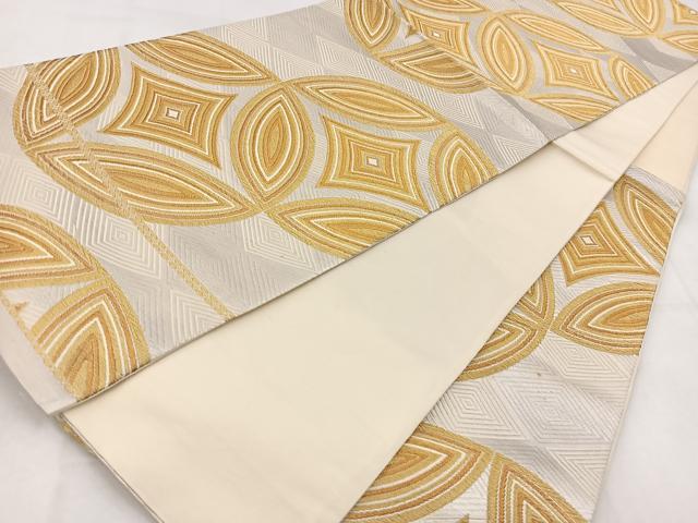 平和屋着物◎六通柄袋帯 唐織 七宝文 金銀糸 正絹 逸品 BAAW8612yc