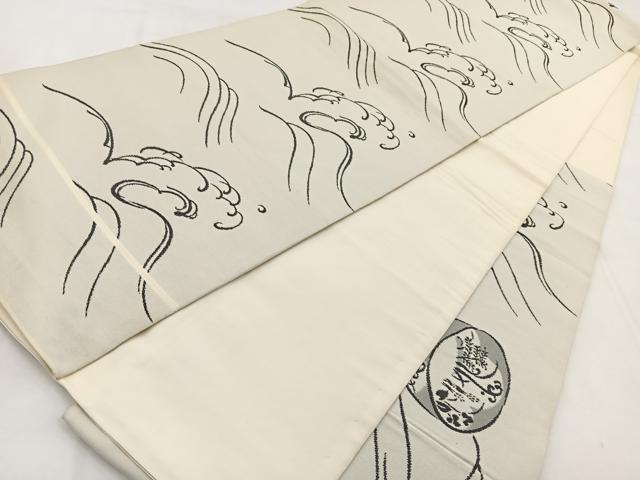 平和屋着物◎六通柄 本袋帯 立波陶器花文 正絹 逸品 BAAW8627yc