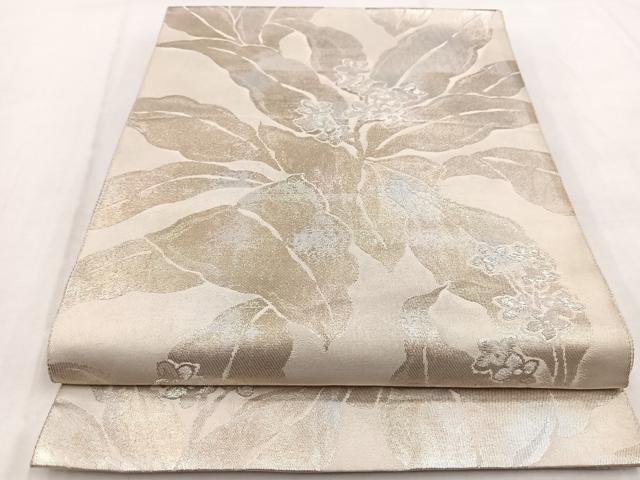 平和屋着物◎六通柄袋帯 校倉錦 草花文 金糸 引箔 正絹 逸品 BAAW8659yc