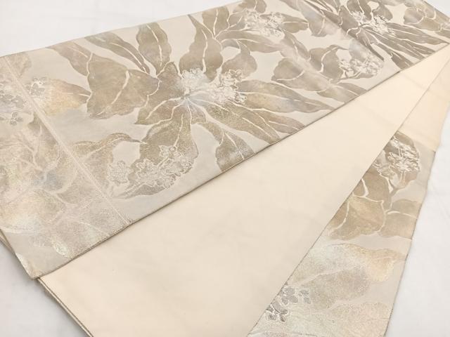 平和屋着物◎六通柄袋帯 校倉錦 草花文 金糸 引箔 正絹 逸品 BAAW8659yc