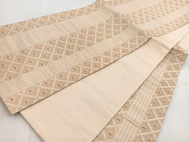 平和屋着物◎六通柄袋帯 吉野間道 松菱文 金糸 正絹 逸品 BAAW8696yc