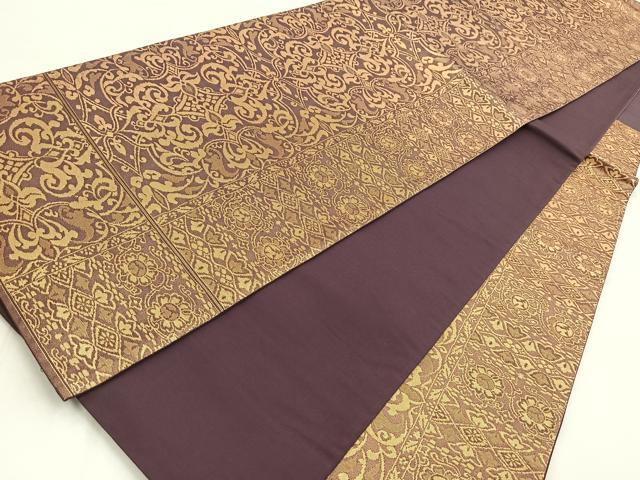 平和屋着物◎六通柄袋帯 宝相華 金糸 正絹 逸品 BAAW8697yc
