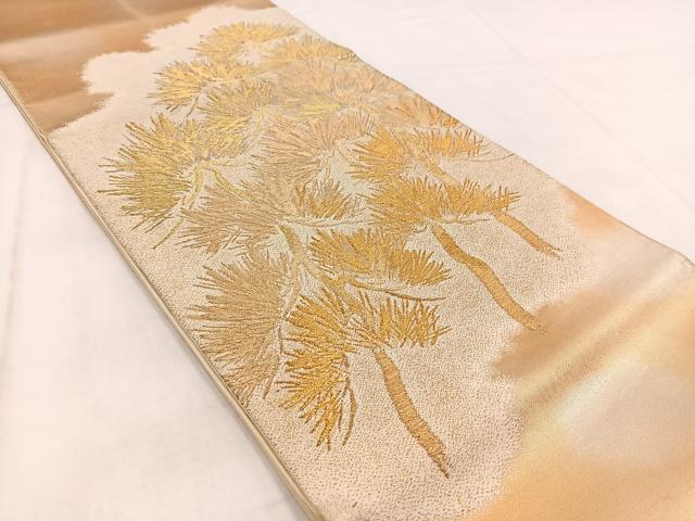 平和屋着物◎太鼓柄袋帯 松文 金銀糸 正絹 逸品 BAAW8724yc