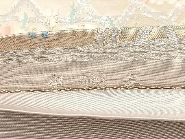 平和屋着物◎六通柄袋帯 唐織 光悦寺 金銀糸 正絹 逸品 BAAW8744yc