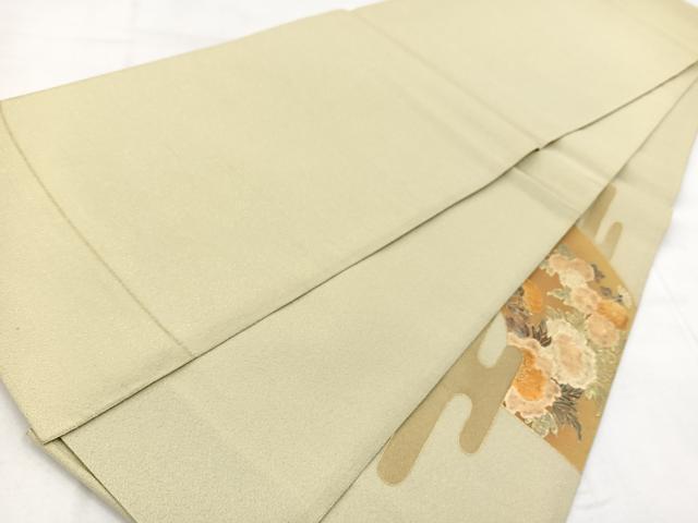 平和屋着物◎太鼓柄袋帯 綴れ 地紙花鳥文 金彩 正絹 逸品 BAAW8757yc