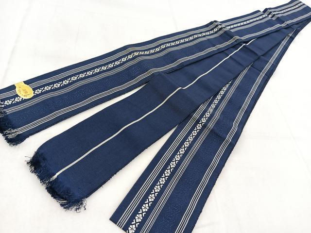 平和屋着物◎男性 本場筑前博多織 両面 角帯 献上 正絹 逸品 BAAW8796yc