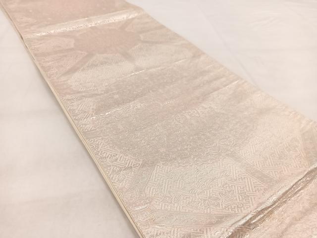 平和屋着物◎六通柄袋帯 正倉院花文 銀糸 正絹 逸品 未使用 BAAW8801yc