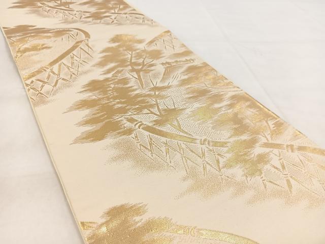 平和屋着物◎六通柄袋帯 京の栞 金糸 正絹 逸品 BAAW8829yc