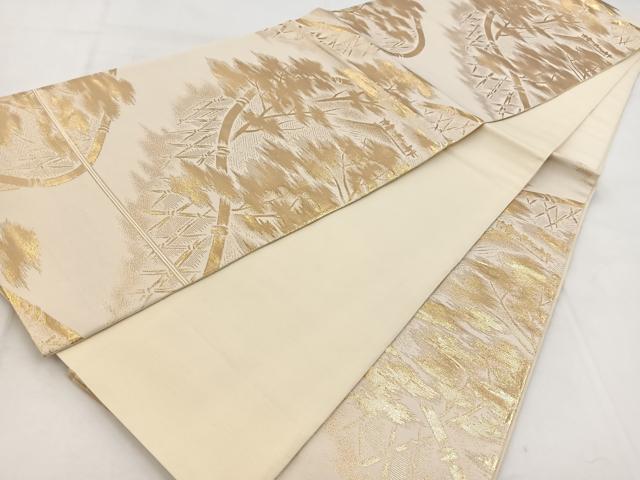 平和屋着物◎六通柄袋帯 京の栞 金糸 正絹 逸品 BAAW8829yc
