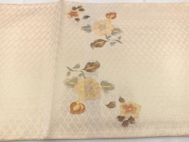 平和屋着物◎佐賀錦 太鼓柄袋帯 更紗花鳥文 金銀糸 正絹 逸品 BAAW8841yc