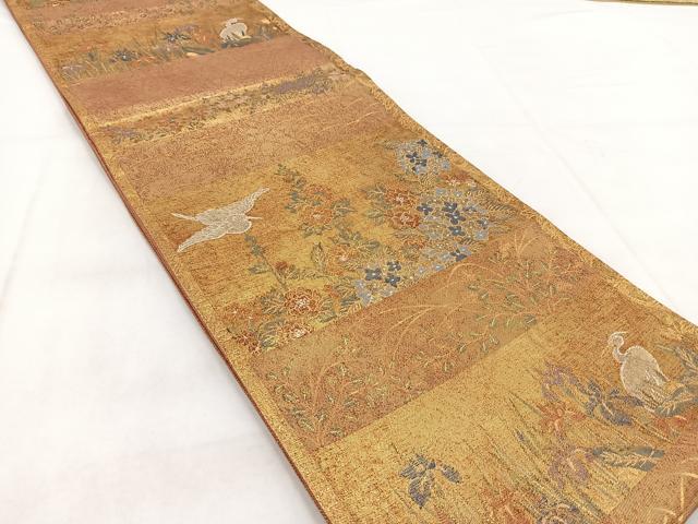 平和屋着物◎佐賀錦 六通柄袋帯 琳派名画集 金糸 引箔 正絹 逸品 BAAW8923yc