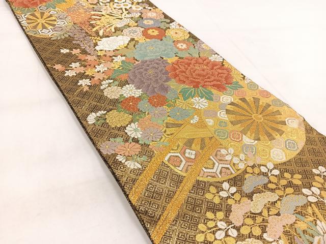 平和屋着物●唐織・西陣の老舗・名門・藤原織物 佐賀錦 六通柄袋帯 花車文 金銀糸 正絹 逸品 BAAW8930yc