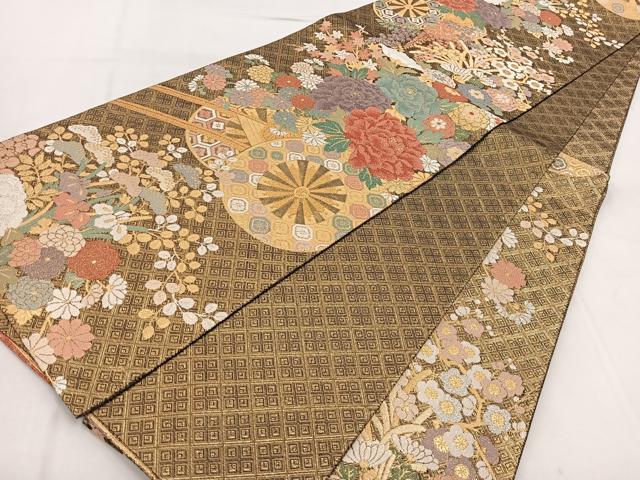 平和屋着物●唐織・西陣の老舗・名門・藤原織物 佐賀錦 六通柄袋帯 花車文 金銀糸 正絹 逸品 BAAW8930yc