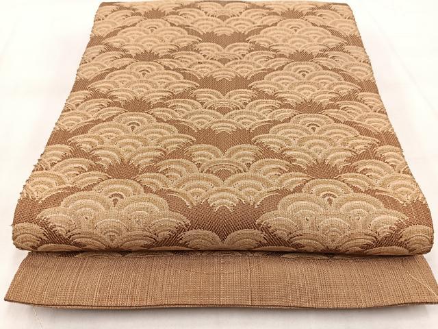 平和屋着物◎両面 全通柄袋帯 更紗花文 金糸 正絹 逸品 BAAW8948yc