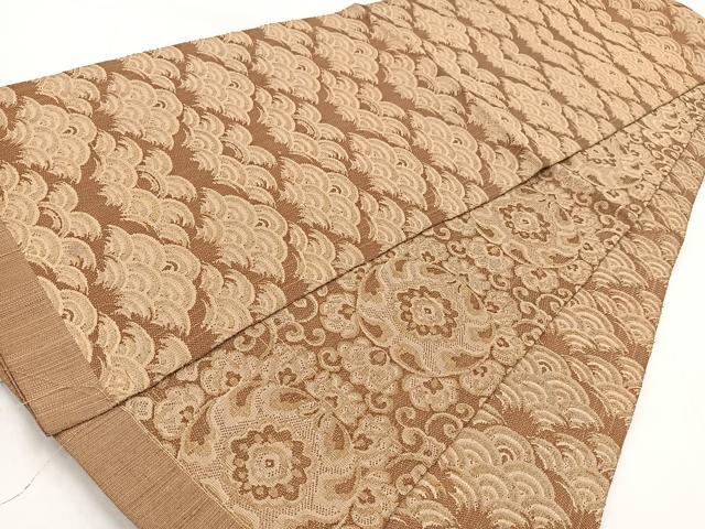 平和屋着物◎両面 全通柄袋帯 更紗花文 金糸 正絹 逸品 BAAW8948yc