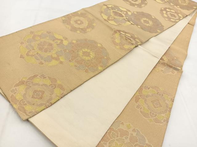平和屋着物◎六通柄袋帯 正倉院花文 金糸 正絹 逸品 BAAW8975yc