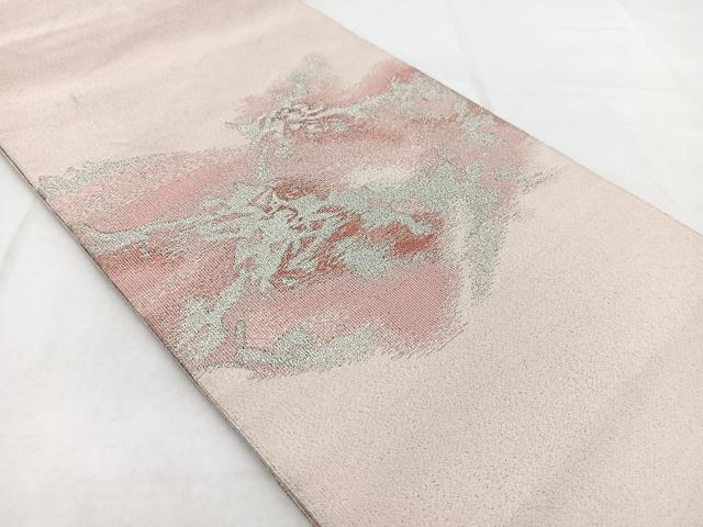 平和屋着物◎八寸名古屋帯 綴れ 抽象文 銀糸 正絹 逸品 BAAW8995yc