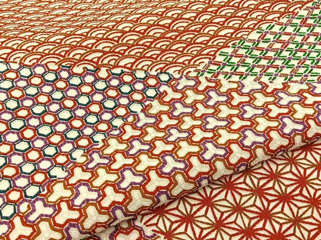平和屋着物■上質な小紋 切嵌有職文 鬼しぼ縮緬 正絹 逸品 BAAW9013hj