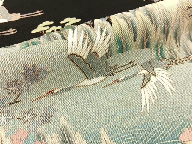 平和屋着物■豪華黒留袖 友禅 作家物 松竹梅 飛鶴御所解文 正絹 逸品 BAAW9016hj