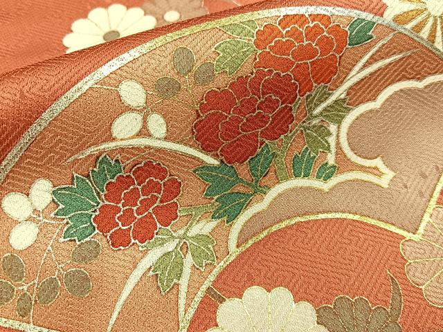 平和屋着物■訪問着 地紙貝桶花文 暈し染め 金銀彩 正絹 逸品 BAAW9020hj