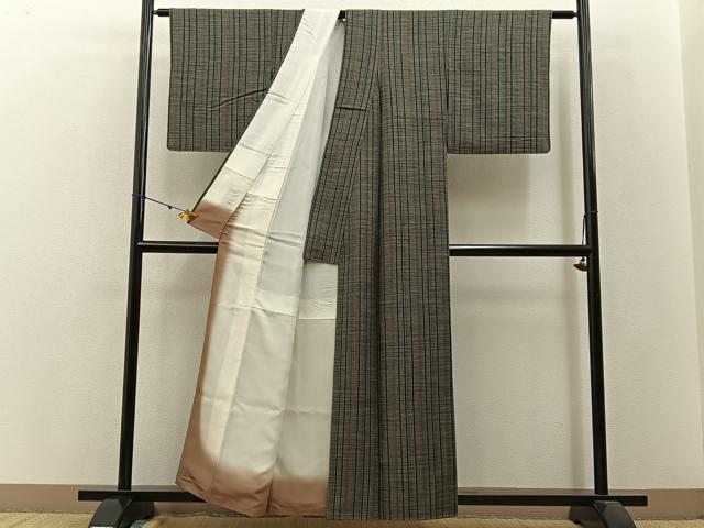 平和屋着物■上質な小紋 縞 正絹 逸品 BAAW9021hj