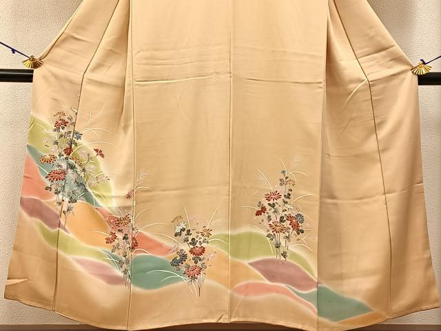平和屋着物■訪問着 草花文 暈し染め 金彩 正絹 逸品 未使用 BAAW9127hj