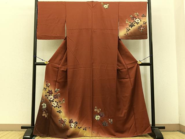 平和屋着物●極上　訪問着　立波花蝶文　金彩　木蘭色地　逸品　CZAA5295s6 heiwaya-2025_czaa3546