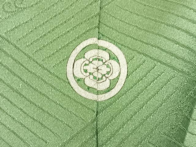 平和屋着物■上質な色無地 立波地紋 柳色 正絹 逸品 BAAW9147hj
