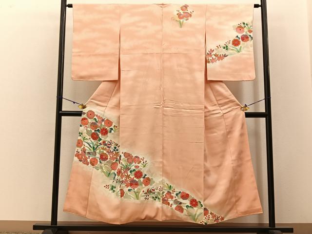 平和屋着物■訪問着 友禅 花鳥文 暈し染め 正絹 逸品 BAAW9161hj