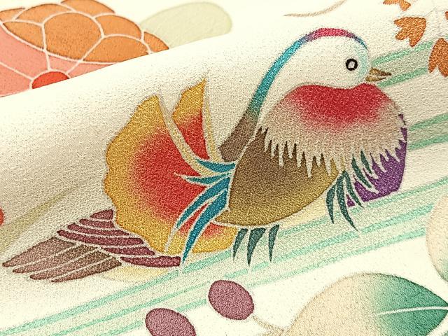 平和屋着物■訪問着 友禅 花鳥文 暈し染め 正絹 逸品 BAAW9161hj